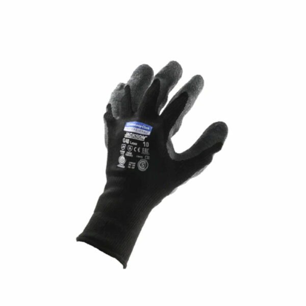Kimberly Clark Jackson Safety Polycotton Latex-Coated General Purpose Gloves, Size 10, Black