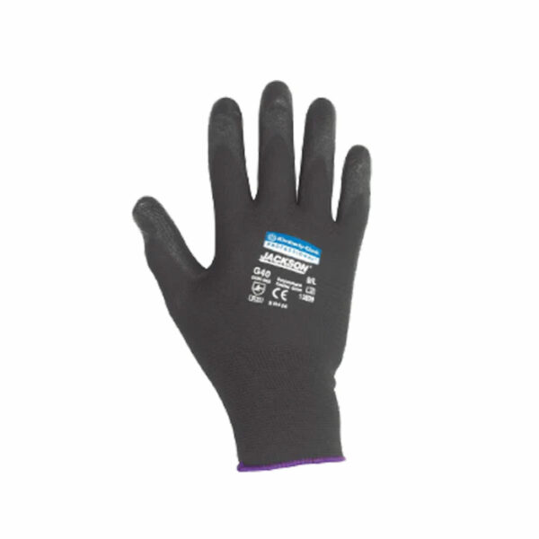 Kimberly Clark PUR Polyurethane-Coated General Purpose Gloves, Size 9, Black