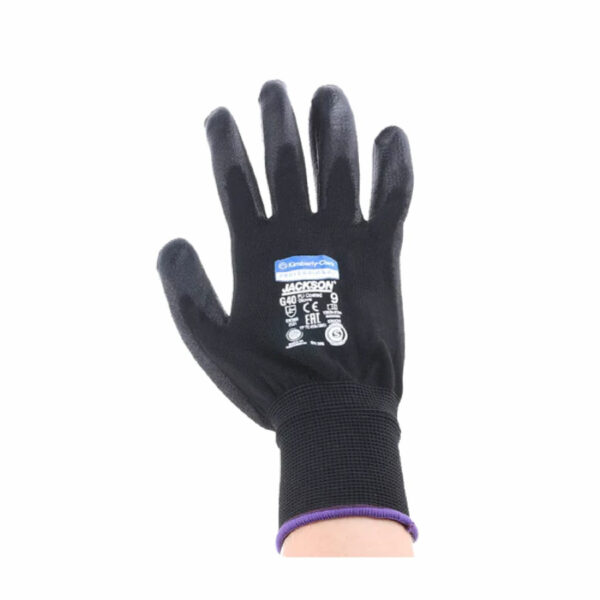 Kimberly Clark PUR Polyurethane-Coated General Purpose Gloves, Size 9, Black - Image 2